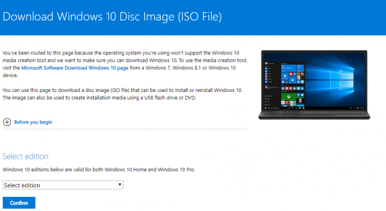 Windows 10 official ISO file download