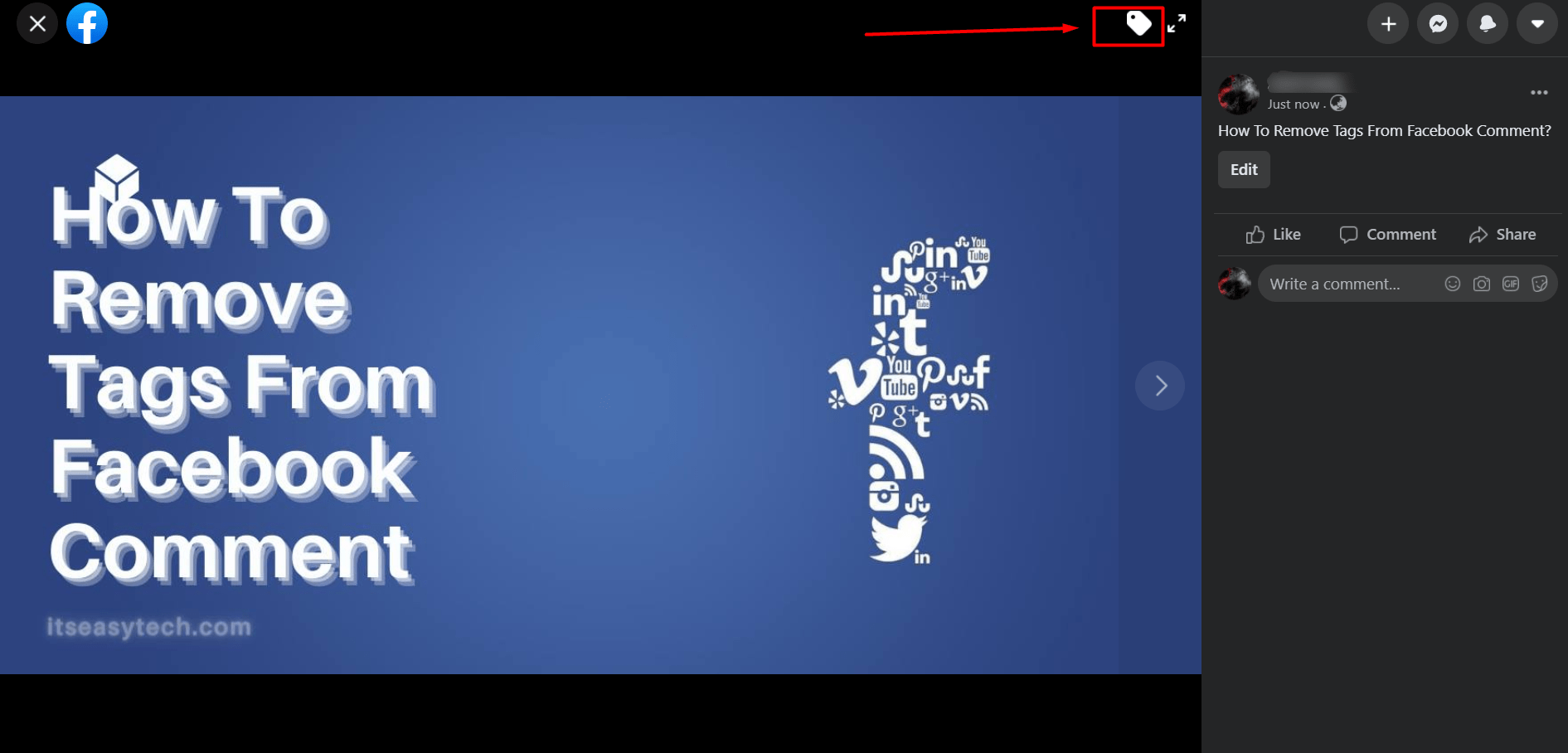 How to tag on facebook photo