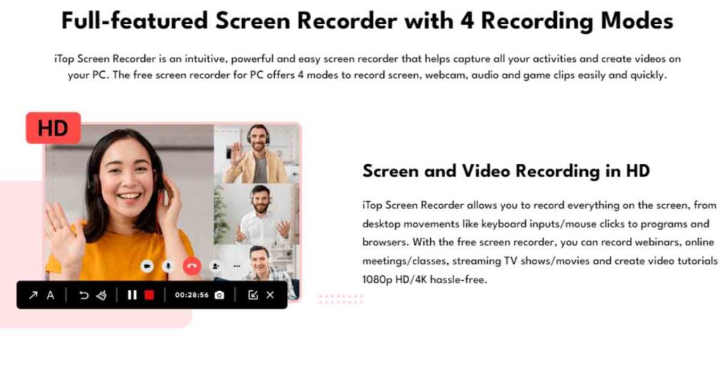 iTop Screen Recorder Features